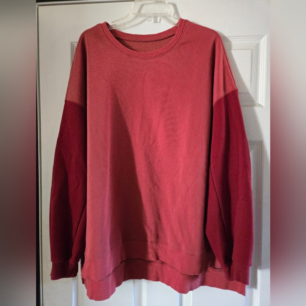 NWOT Red Color Block Sweatershirt